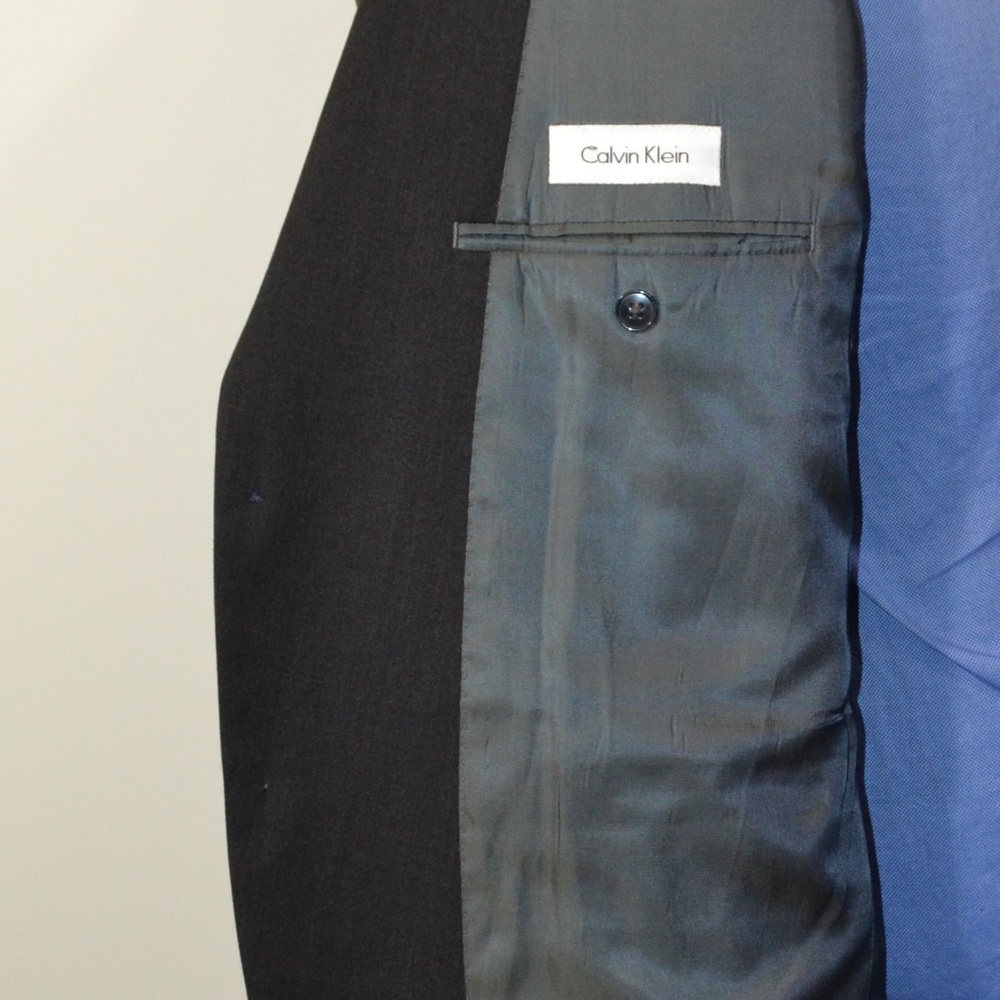 Calvin Klein 42R Sport Coat Blazer Suit Jacket Bla - Picture 8 of 8